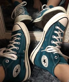 Converse Chuck 70 Blue, Colourful Converse, Will Byers Aesthetic, Coloured Converse, Tiktok Shoes, Converse Shoes Aesthetic, Aesthetic Stranger Things, Boty Converse