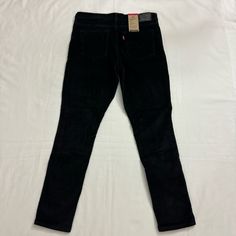 Comfy Black Trousers,. Levi's Casual Corduroy Jeans, Black Corduroy Bottoms For Winter, Black Corduroy Winter Bottoms, Fitted Black Corduroy Bottoms, Black Corduroy Bottoms For Fall, Fitted Black Corduroy Pants, Levi's Straight Leg Winter Bottoms, Black Corduroy Straight Leg Jeans, Black Corduroy Straight Leg Bottoms