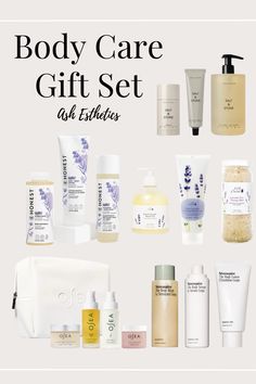 These body care gift set ideas make the perfect gifts! I love these for christmas or for a white elephant gift! Holistic Esthetician, Gift Set Ideas, Bath And Body Gift Set, Best Body Oil, Best Body Wash, White Elephant Gift, Body Care Products, Set Ideas, Natural Skin Care Routine