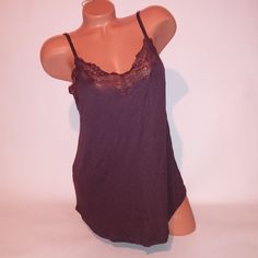 Soma Camisole Tank Top Medium Solid Lace Trim Burgundy Brown Shelf Bra Sleepwear New With Tags *Bundle To Save Chavonne11 080424 Sleeveless Camisole With Built-in Bra For Sleep, Delicate Strapped Cami Top For Sleep, Sleepwear Cami Top With Delicate Straps, Delicate Straps Cami Sleep Top, Sleeveless Camisole With Built-in Bra For Loungewear, Lace Trim Cami Tank Top For Sleep, Cami Sleepwear With Built-in Bra, Sleep Cami Tank Top With Built-in Bra, Fitted Purple Sleep Top