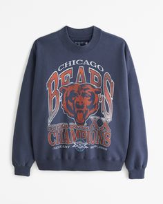 Women's Denver Broncos Graphic Crew Sweatshirt | Women's Tops | Abercrombie.com Gender Inclusive, Bear Graphic, Men's Tops, Atlanta Falcons, Chicago Bears, Crew Sweatshirts, Apparel Design, Favorite Jeans, Super Bowl