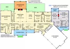 the floor plan for a home with multiple levels and lots of space to move around