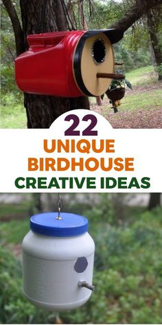 🐦✨ Let your imagination take flight with these creative birdhouse ideas! Repurpose an old mailbox into a unique and functional birdhouse by attaching it to a wooden post and adding a perch. Create a miniature fairy tale cottage by using colorful popsicle sticks to build a whimsical birdhouse complete with tiny windows, a door, and even a miniature garden. Transform a vintage birdcage into an elegant birdhouse by removing the base and attaching a small wooden platform inside. These creative birdhouse ideas will not only attract birds to your garden but also become eye-catching and enchanting focal points in your outdoor space. #DIYBirdhouses #UniqueGardenDecor Diy Roosting Boxes For Birds, Birdhouses On Posts, Unique Birdhouses Creative, Unique Bird Houses Diy, Diy Bird Houses, Diy Recycle Bottles, Wine Cork Birdhouse, Ladybug House