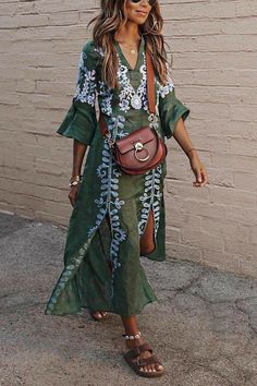 Looks Hippie, Colorful Maxi Dress, 2019 Style, Comfy Clothing, Mode Hippie, Stil Boho, Dress Collar, Estilo Hippie, Mode Boho