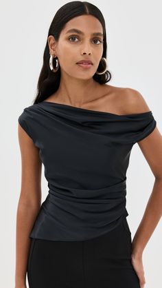 Fast Free Shipping & Free Returns on STAUD Phare Top at Shopbop. Shop new arrivals from STAUD at Shopbop.com Draped Satin Top For Evening, Evening Draped Satin Top, Elegant Sleeveless Top With Ruched Back, Elegant Fitted Top With Asymmetrical Neckline, Formal Fitted Top With Draped Sleeves, Chic Ruched Silk Tops, Elegant Fitted Tops With Draped Sleeves, One-shoulder Silk Top For Formal Occasions, Formal Silk One-shoulder Top