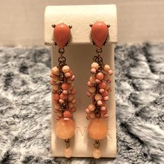 Mermaid Coral Beach Summer Floral Beaded Long Hanging Earrings Summer Splash Sparkling Hanging Dangling Chandelier Mermaid Coral Beaded Chain Earrings They Are New Without Tags, Never Used Them Still So Beautiful! Comes From A Non-Smoking Home Pet Free. I Ship Monday Wednesday And Friday You Have Any Questions Please Ask! Elegant Pink Chandelier Earrings With Colorful Beads, Pink Elegant Beaded Earrings For Beach, Elegant Pink Beaded Earrings For Beach, Coral Beaded Drop Earrings, Dangling Chandelier, Long Hanging Earrings, Beach Post, Hanging Earring, Coral Beach