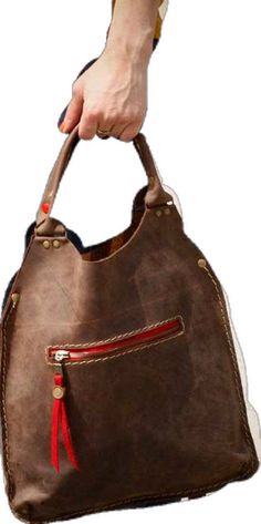 Travel Handheld Shoulder Bag With Leather Lining, Handheld Shoulder Bag For Travel With Leather Lining, Woman Handbag, Woman Bag, Brown Leather Totes, Gift For Wife, Everyday Bag, Gifts For Wife, Leather Tote