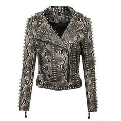 S-6XL Women Punk Spike Rivet Sleeve Faux Leather Jacket Motorcycle Biker Coat L Item description Brand Unbranded Size S-6XL Size Type Regular Style Motorcycle Jacket Accents Studded Closure Zip Country/Region of Manufacture China Department Women Features Belted Fit Slim Garment Care Dry Clean Only MPN Does not apply Occasion Party/Cocktail Outer Shell Material Faux Leather Pattern Animal Print Season Fall Sleeve Length Long Sleeve Theme Punk Type Jacket Vintage No Year of Manufacture 2020-2029 Spring Party Biker Jacket With Rivets, Punk Style Outerwear With Rivets For Fall, Punk Long Sleeve Biker Jacket For Fall, Punk Biker Jacket With Long Sleeves For Fall, Punk Long Sleeve Outerwear With Rivets, Punk Style Long Sleeve Leather Jacket For Fall, Fitted Winter Leather Jacket With Rivets, Fitted Leather Jacket With Rivets For Winter, Winter Rocker Style Leather Jacket For Party