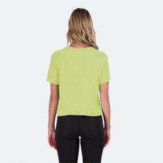 This cropped version of our 200 Mile Tee is the one you've been waiting for. The hem hits just above the waistline and looks great with our Camper Shorts and Mesa Performance Leggings. Plus, this tee doesn't just look good. It'll make you feel good, too. Yes, it's super-soft, but it's also made from excess ribbed collar fabric, which reduces waste. And the fabric itself is 50% REPREVE recycled fiber, made from recycled plastic bottles. Wear it knowing we're making an eco-impact together. Casual Cropped T-shirt For Summer Workout, Casual Cropped T-shirt For Spring Workout, Casual Cropped Workout Tops, Green Cropped Sporty Tops, Sporty Short Sleeve Crop Top For Spring, Spring Athleisure Crop Top Short Sleeve, Cropped T-shirt With Relaxed Fit For Workout, Sporty Solid Cropped T-shirt For Spring, Spring Cropped Cotton Activewear