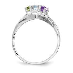 Customize with children's birthstone. This elegant ring is available in sterling silver with 1-3 birthstones. When you're ordering please select the ring size and include a note for birthstone details. I will respond your email to confirm. Stones will be set from left to right. This ring is sterling silver .925 but I can also make it in solid gold, please let me know if you're interested. The following simulated birthstones will be set: January - Simulated Garnet $0 February- Simulated Amethyst Mother Family, Family Rings, Family Jewellery, Swiss Blue Topaz, Elegant Ring, Multi Stone Ring, Pink Tourmaline, Silver Band, Blue Topaz