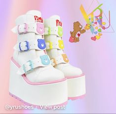 Funky Shoes, Care Bears, Dream Clothes, Platform Boots, Kawaii Fashion