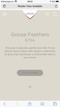 an iphone screen with the text gosse feathers r7a and it's application