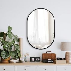 PRICES MAY VARY. MODERN & EXCELLENT DESIGN: This wall mirror with excellent design is your best choice for decorating entryway bathroom bedroom and living room. which make your space creative and unique. Mirror size is about 30'' x 20''. HD REFLECTION & EXPLOSION PROOF: Oval mirror is made of HD float glass, which thickness is 0.5mm, better reflection, more resistant. And this vanity mirror has an explosion proof design on the back to prevent splinters and make the mirror safer. EASY TO INSTALL: Decorating Entryway, Black Oval Mirror, Framed Vanity Mirror, Mirror For Bedroom, Unique Mirror, Mirror For Wall, Entryway Wall Decor, Entryway Bathroom, Full Length Mirror Wall