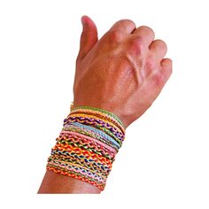 DESCRIPTION:  This listing is for ONE Summer, Beach, Fun colorful breaded anklet bracelet, with a unique combination of colors. Order as many as you want!   3 STYLES TO CHOOSE FROM: 1) Widest: made of Rayon, slightly shiny, these anklets/ bracelets, are the widest, using 12 threads ( approximate width = 1/10 inch). 2) Medium: made of Cotton with 12 threads / Mat 3) Skinny - minimalist: made of Cotton with 6 threads / Mat SIZE & CLOSURE:  Averaging 15 inches long. They are adjustable, once tied-on, easy to trim the extra length if necessary. They can be used as Anklet or Bracelet once trimmed. For extra size request (shorter than 15" or longer than 18"), please contact me, so I can arrange. Tie-on (size is 15 inches) - add 1 inch on each side of the knot if you choose to cut it shorter. I l Multicolor Beach Jewelry With Adjustable Band, Multicolor Adjustable Jewelry For Beach, Festival Braided Bracelet With Adjustable Band, Adjustable Band Friendship Bracelets As Gifts, Adjustable Friendship Bracelets Gift, Flexible Multicolor Friendship Bracelets As Gift, Adjustable Multicolor Wristband For Summer, Adjustable Braided Bracelet For Festivals, Adjustable Cord Bracelets As Summer Gifts