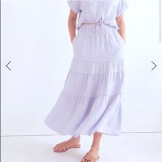 Made Of An Airy Linen Blend, This Pull-On Lavender Maxi Skirt Has Floaty Tiers And A Fun Touch Of Stripe-Play. 36" Length (Size Medium) Unlined 55% Linen, 45% Lenzing Ecovero Viscose New Without Tags Revolve Lovers And Friends Anthropology Show Me Your Mumu Tularosa Majorelle Minkpink By The Way. Lpa Privacy Please Agolde Alice + Olivia Paper Planes Free People Madewell Zara Nbd Superdown Asos Astr The Label Urban Outfitters Forever 21 H&M J.Crew Bardot Vici Line & Dot Amuse Society Reformation Lavender Beach Bottoms For Spring, Casual Lavender Skirt, Lavender Skirt For Summer, Lavender Bottoms For Spring Vacation, Lavender Bottoms For Summer Day Out, Summer Lavender Tiered Skirt, Lavender Tiered Skirt For Summer, Lavender Tiered Skirt For Spring, Feminine Lavender Bottoms For Summer