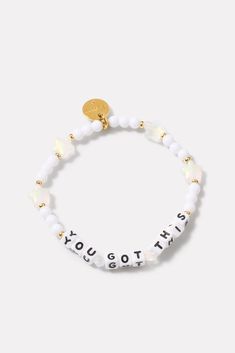 A wearable reminder of words to live by, this beaded bracelet by Little Words Project is handcrafted with "You Got This" lettering, round and star-shaped beads, and stretch elastic for easy on-and-off. Alone or stacked, it makes the perfect gift for yourself or a friend. Little Words Project encourages you to wear your word to lift you up, and then pass it on to someone who needs it more. Each bracelet comes with a unique ID tag. Use this code to register your bracelet on the Little Words Projec Little Words Project Bracelets, Project Website, Little Words Project, Skull Tank, Your Word, Brand Style Guide, Bracelet Ideas, Birthday Wishlist, Blue Pearl