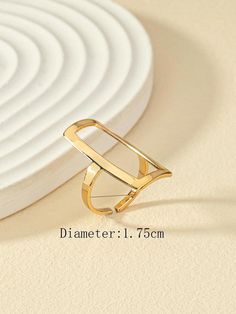 2pcs/set Minimalist Geometric Irregular Hollow Out Square Bangle And Ring Combination | stylewe Gold Jewellry, Jewelry Sets, Bangles, Square, Ring, High Quality, Gold