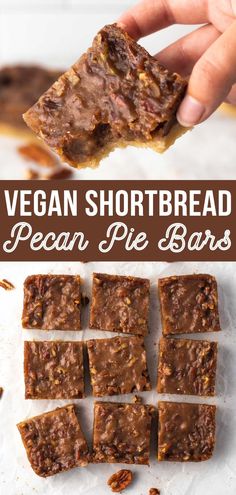 vegan shortbread pecan pie bars are the perfect treat for summer