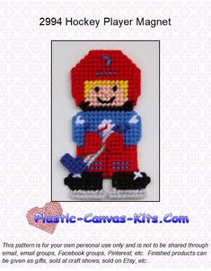 a cross stitch pattern for a hockey player