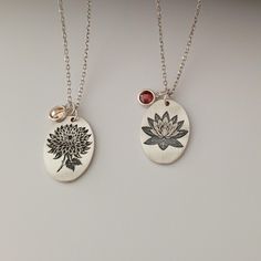 Celebrate your unique story with a personalized engraved birthflower necklace. Each sterling silver pendant features a beautifully detailed birthflower, symbolizing your birth month and its special meaning. A thoughtful, handcrafted piece perfect for gifting or treasuring forever." 🌼 ● STERLING SILVER ● FREE BACK SIDE PERSONALIZATION ● FREE SHIPPING The necklace's oxidized and distressed material contributes to its rustic and vintage appearance. This intentional aging process gives it character and charm, making it a unique piece that stands out. - If you want me to engrave a quote back of the necklace, please let us know in the Personalization area during the checkout. ● PACKAGING All items come ready for gift giving in beautiful elegant jewelry boxes Flower Shaped Stamped Jewelry For Gifts, Flower Shaped Stamped Jewelry Gift, Engraved Flower Pendant Charm Necklace For Mom, Engraved Flower Pendant Necklace For Mom, Personalized Sterling Silver Flower Pendant Charm Necklace, Personalized Nature-inspired Charm Necklace For Gifts, Sterling Silver Engraved Necklace For May Birthstone, Silver Charm Necklace With Flower Charm For Mom, Sterling Silver Flower Pendant Charm Necklace For Mom