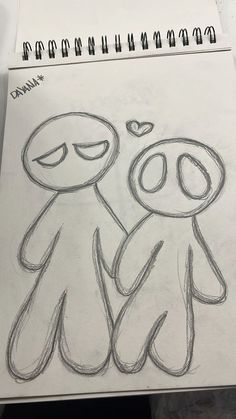 a drawing of two people with one holding the other's hand