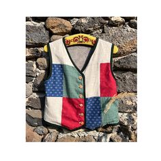 Austrian folk vintage patchwork cotton vest.  Measurements: laid flat on one side Length: 51 cm / 20" Bust: 50 cm / 19,6" Shoulder Seam to Seam: 41 cm / 16,1" Material: likely cotton with viscose lining  Label Size: EU 40, US 10, UK 12 Size (I think best for): Please check the measurements! Patchwork Vest, Vintage Patchwork, Cotton Vest, Vest Outfits, Vintage Cotton, Hungary, Womens Vest, Halloween Shopping, Art Collection