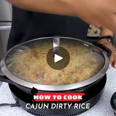 a video demonstrating how to cook cajun dirty rice in an electric pressure cooker