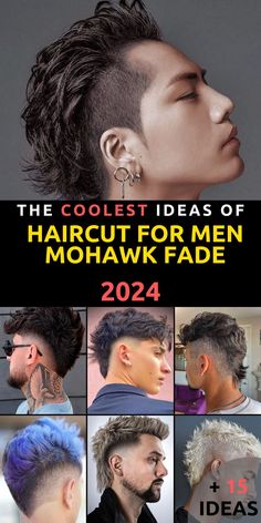 Make a bold fashion statement in 2024 with our carefully curated selection of the top 15 Mohawk fade haircuts for men. These haircuts are the epitome of edgy sophistication and are perfect for those who dare to be different. From classic taper fades to stylish mid-fades, we offer a range of options to suit your unique style. Discover the charm of the black men's curly Mohawk, explore short haircut choices, and more. Asian Mohawk Men, Mens Haircut Mohawk Fade, Mohawk Haircut Mens, Slick Back Mohawk Men, Mens Hairstyles Mohawk Fade, Curly Fohawk Haircut, Modern Mohawk Men Shaved Sides, Short Fohawk Haircut Fade, Faded Sides Long Top Men's Hairstyle