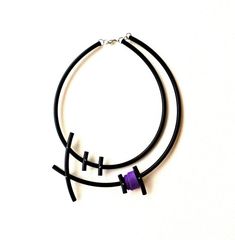 Purple statement necklace Popular necklace Contemporary jewelry Unique necklaces for women Multi str Modern Adjustable Black Choker, Pearl Necklaces Modern, Womens Sterling Silver Bracelets, Purple Statement Necklace, Necklace Popular, Contemporary Jewellery Necklace, Black Necklace Statement, Ring Wrap, Popular Necklaces