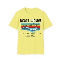 Boat Waves and Sun Rays, Ain't Nothing Like Lake Days! Discover our collection of high-quality humorous nautical boating t-shirts, designed for both style and comfort. Our t-shirts feature mostly unique maritime-inspired designs. Whether you're a passionate sailor or simply love the water, our nautical boating themed t-shirts are perfect for expressing your love for all things A Little Nauti. Each t-shirt is carefully crafted to ensure durability and fit. Not only do our t-shirts offer exception Surfing Graphic Print Crew Neck T-shirt, Graphic Print Crew Neck T-shirt For Surfing, Graphic Print Surfing Shirt, Graphic Tee Shirt For Surfing, Surfing Graphic Tee With Screen Print, Graphic Surfing T-shirt With Screen Print, Graphic Tee With Screen Print For Surfing, Relaxed Fit Surfing T-shirt With Graphic Print, Surfing Graphic Print Relaxed Fit T-shirt