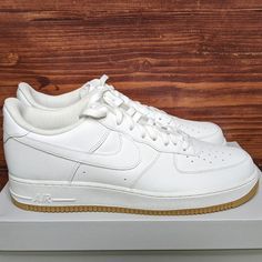 Nike Air Force 1 Low '07shoes "White Gum Bottom" Style Code: Dj2739-100 Color: White/White-Gum Light Brown Men's Size 15 Condition: Brand New With Box. The Lid Is Slightly Dented. We Guarantee All Of Our Items Are 100% Authentic And Legit. Classic Nike Air Force 1 High-top With Gum Sole, Classic High-top Nike Air Force 1 With Gum Sole, Nike Air Force 1 With Branded Insole, White Nike Air Force 1 With Rubber Sole, Classic White Nike Air Force 1 With Boost Midsole, White Low-top Nike Air Force 1 With Branded Insole, Nike Air Force 1 Low-top In White, Nike Air Force 1 Low-top With Gum Sole, Nike Air Force 1 Classic Leather With Gum Sole