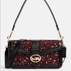 Coach Georgie Shoulder Bag (Coach C1525) Im/Black Multi Tweed, Smooth Leather And Refined Pebble Leather Inside Zip Pocket Snap Closure, Fabric Lining Detachable Handle With 9" Drop Outside Open Pocket Detachable Strap With 22" Drop For Shoulder Or Crossbody Wear 10 3/4" (L) X 5 1/2" (H) X 2 3/4" (W) Style No. C1525 Retail Price $ 398 Brand New With Tags! Price Firm! Designer Tweed Bags For Everyday Use, Designer Tweed Shoulder Bag Rectangular, Designer Tweed Top Handle Bag, Designer Tweed Rectangular Shoulder Bag, Designer Black Tweed Bag, Luxury Tweed Rectangular Bag, Luxury Tweed Travel Bag, Designer Tweed Bags In Rectangular Shape, Designer Tweed Rectangular Bag