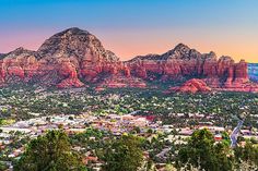 the view of sedona and red rock formations in sedona, arizona - stock photo - images