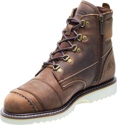 PRICES MAY VARY. Full grain leather upper Mesh lining Rubber outsole Goodyear welt construction YKK locking inside zipper Zipper Heels, Kids Luggage, Goodyear Welt, Luxury Store, Full Grain Leather, Wedge Boot, Harley Davidson, 1 Inch, Shoes Mens