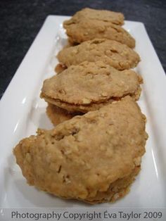 some cookies are on a white plate and ready to be eaten