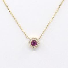 ◈ Please check our shop ---> https://etsy.me/3gRYuhE 14k Ruby Diamond Necklace / Ruby Halo Necklace / July Birthstone Necklace / Tiny Ruby Pendant / Gold Pendant / Ruby Necklace / Promise Gift / Solitaire Necklace ◈ Item Details ◈  6.2 mm EAR Pendant  --- Handmade in United States --- Made to Order --- Metal: Solid 14K Gold ( White Gold, Rose Gold, Yellow Gold ) --- Center stone: 3.0 mm Natural Ruby  (0.12ct) --- Pendant Size: 6.2 mm --- 100% Real Natural Diamond --- Non-Conflict Diamonds --- Di Round Custom Gemstone Necklace In Fine Jewelry Style, Custom Round Gemstone Necklace Fine Jewelry, Custom Round Gemstone Necklace In Fine Jewelry Style, 14k Gold Gemstone Round Pendant Necklace, 14k Gold Necklace With Gemstone Round Pendant, 14k Gold Gemstone Necklace With Round Pendant, 14k Gold Pendant Necklace With Halo, Gold Necklace With Round Cut Gemstone, Gold Pendant Necklace With Halo Setting