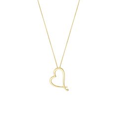 Birmingham Jewelry Item Number: BJ029784 Necklace Tilted Open Heart Adjustable Necklace A bold statement in a small package. This tilted open heart necklace with a 1pt diamond is perfect for daily wear. 14K Yellow Gold Chain Length: 16.00" - 18.00" Width: 0.80mm *The possibilities are not limited to the options in the dropdown. For pricing on further customizations & special size options, please call: 1-586-939-5100 Yellow Gold Open Heart Necklace With Delicate Chain, Yellow Gold Open Heart Necklace, Yellow Gold Open Heart Necklace For Mother's Day, Open Heart Necklace, Yellow Gold Chain, Open Heart, Adjustable Necklace, Item Number, Chain Lengths