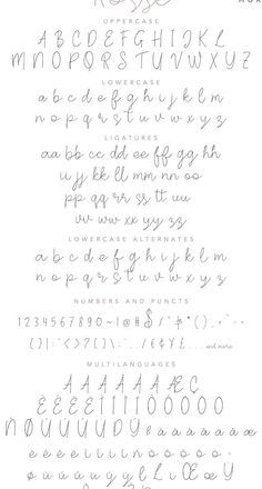 a handwritten alphabet with numbers and letters