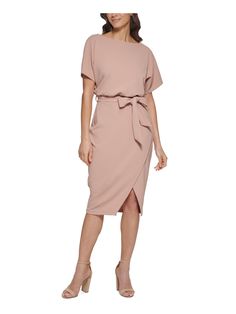 KENSIE DRESSES|Style; Dress|Occasion; Wear To Work|Size; 14|Material; Polyester|Color; Beige|Boat Neck Dolman Sleeve Pattern, Boat Neck Dress, Blouson Dress, Review Dresses, Necklines For Dresses, Sleeves Pattern, Guest Dresses, Bright Color, Dress Details