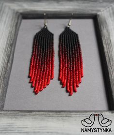 Red fringe beaded earrings Red earrings for women Seed bead | Etsy Adjustable Red Beaded Fringe Earrings, Red Beaded Fringe Drop Earrings, Red Handwoven Beads For Jewelry Making, Elegant Red Handwoven Jewelry, Red Tassel Earrings With Round Beads As Gift, Handwoven Red Earrings, Red Round Beads Jewelry With Tassels, Red Tassel Jewelry With Round Beads, Red Jewelry With Tassels And Round Beads