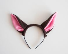 Bat Ears Headband, Bat Costume, Brown and Pink Ears Head Band, Children's or Adult's Photo Prop, Pretend Play Cute brown and pink bat ears made of polar fleece fabric inserted on a plastic diadem tiara. Comes off easily for washing. Fits all ages. For more animal headbands please check out this section here: https://www.etsy.com/shop/oKidz?section_id=15482496 Bat Ears Headband, Narwhal Costume, Toothless Costume, Fox Headband, Bat Ears, Bat Costume, Boy Halloween Costumes, Brown And Pink, Wings Costume