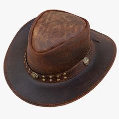 Genuine Leather Cowboy Hat Size Xl. Seems To Run Slightly Smaller But Fits 7 5/8 Head Snuggly But Comfortably. Listed As New With Tags, No Tags Were On The Hat, But It Has Never Been Worn. Biker Accessories, Leather Top Hat, Brown Cowboy Hat, Leather Cowboy Hats, Boot Chains, Steampunk Hat, Western Hat, Western Cowboy Hats, Bow Bracelet