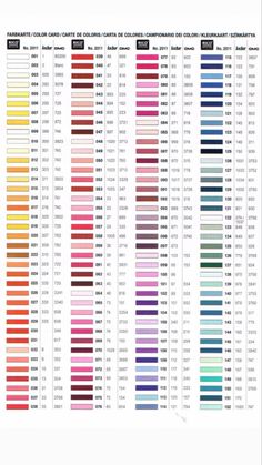 the color chart for all different colors in this page is an excellent way to describe what they