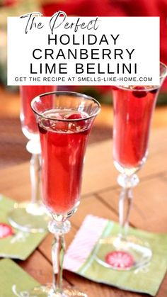 the perfect holiday cranberry lime belini