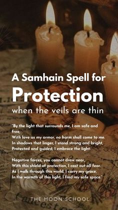 Celebrate the enchanting spirit of Samhain, the witch's new year, with a powerful protection spell perfect for beginners! As the veil thins and magick fills the air, gather around a bonfire, share ghostly tales, and honor your departed loved ones. This easy protection spell will shield you and your loved ones from negativity, making it an essential addition to your collection of witchcraft recipes. Whether you're crafting spirit dolls or hosting a dumb supper, embrace the magic of the season with this versatile spell. Safeguard your energy and enhance your practice with this must-try protection chant! ✨🔮 #ProtectionSpell #Samhain #Witchcraft #SpellsForBeginners #MagickBook #WitchSpells #SamhainCelebration Protection Water Witchcraft, Samhain Mantra, Cinnamon In Doorway Spell, Spell For New Year, Halloween Witch Spells, Samhain Protection Spell, New Moon Spells Love, Samhain For Kids, Lemon Protection Spell