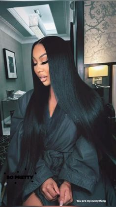 Middle Part Hairstyle, Black Hair Aesthetic, Middle Part Hairstyles, Jet Black Hair, Hair Laid, Middle Part, Hair Collection, Front Lace Wigs Human Hair, Baddie Hairstyles