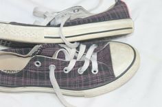 Converse All Star Chuck Taylor PLAID PURPLE Size 3 SNEAKERS SHOES USED Patterned Converse, Converse Design, Purple Converse, Trashy Outfits, Scene Outfits, Digital Closet, Sperry Sneaker, Converse All Star, Dream Clothes