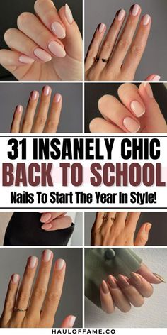 Nails For Teachers, Simple Back To School Nails, Back To School Nail Designs, School Nail Designs, School Nails For Teens, School Nail Ideas