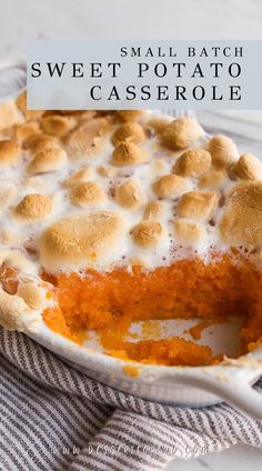 small batch sweet potato casserole