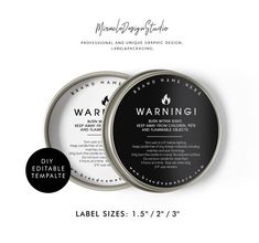 the product label for waring i is shown in black and white, with an image of